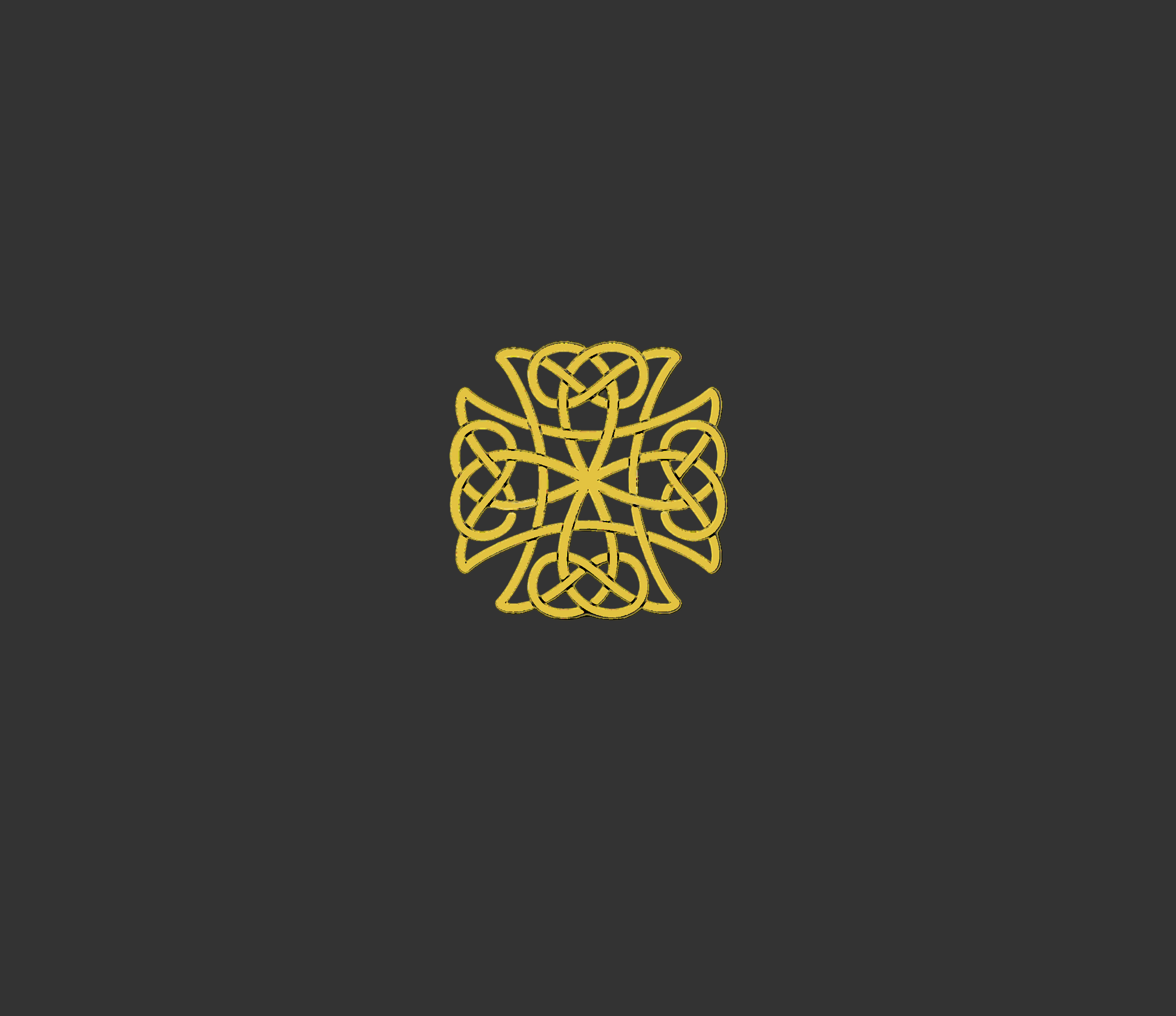 Decorative yellow cross on a white background